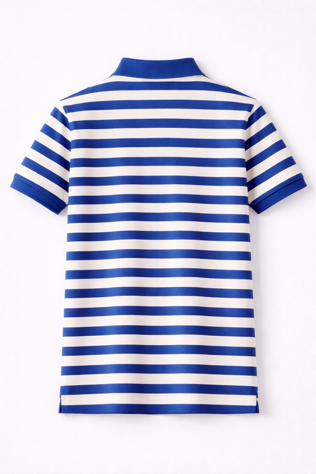 Blue Half White Striped Polo