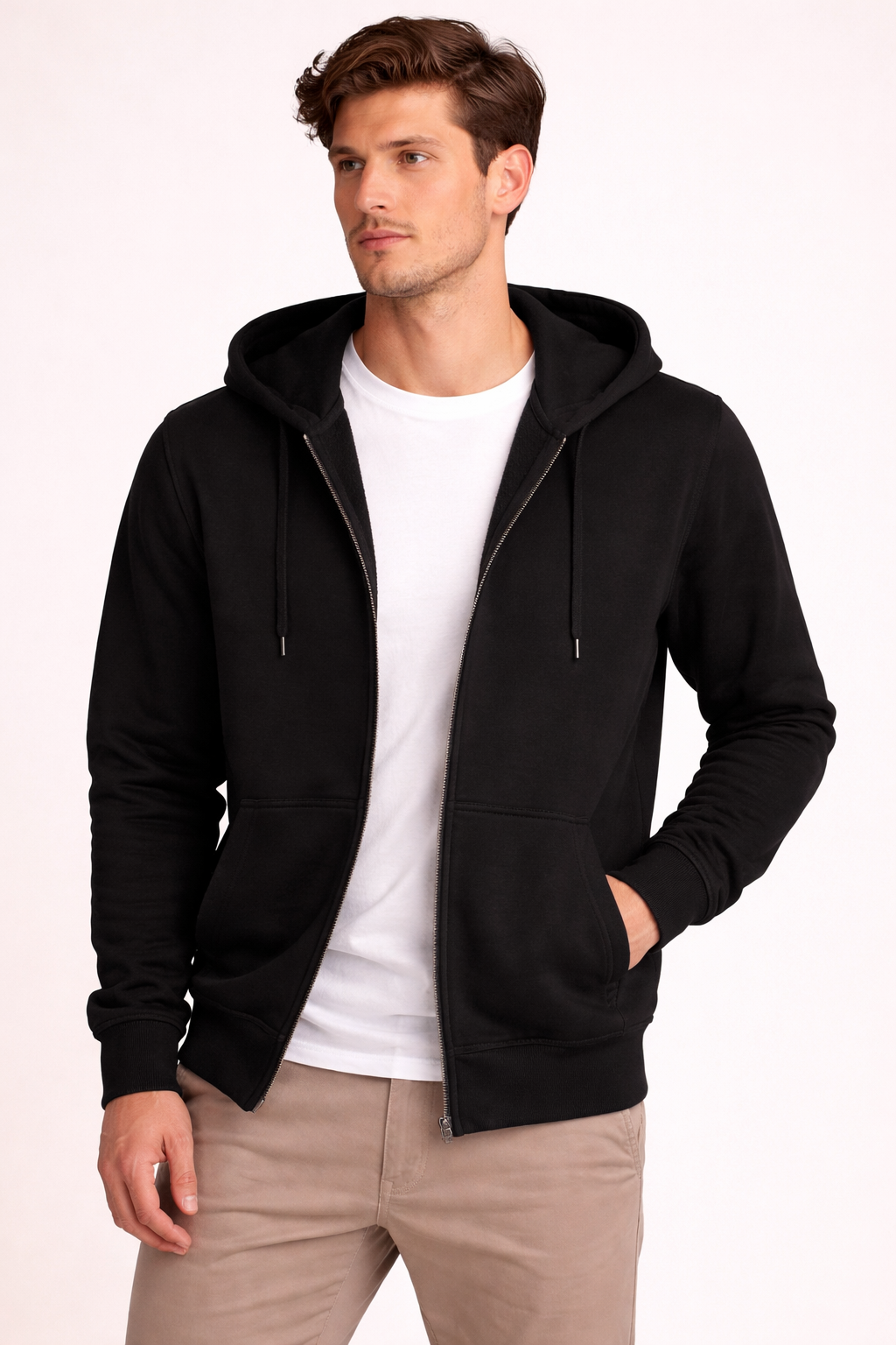 Black zipperhoodie